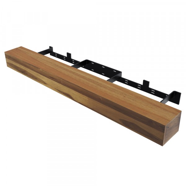 Teak Floating Fireplace Mantel Kit  - 60 x 6 x 6 - Teak			