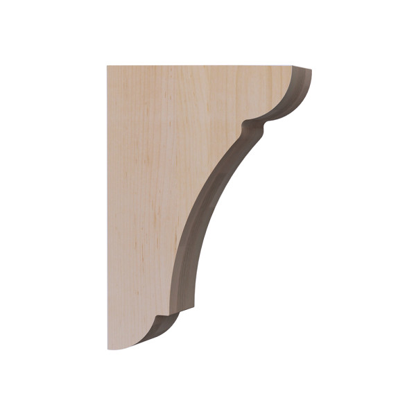Wood Corbel Bar Bracket - 8x3x12 - Maple With Corbel Rib