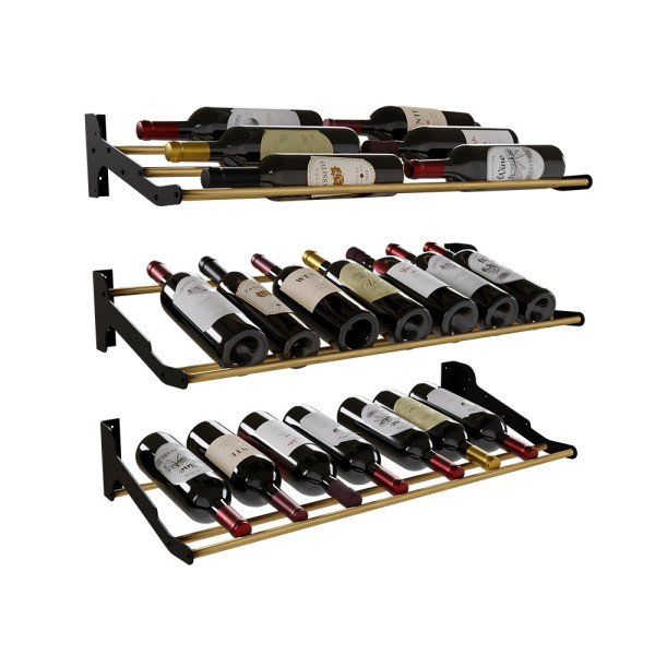 Wine Display Shelf Rack - 13.5" x 27.25" x 5" - Gold
