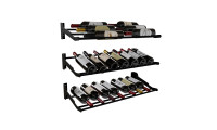 Wine Display Shelf Rack - 13.5" x 27.25" x 5" - Black