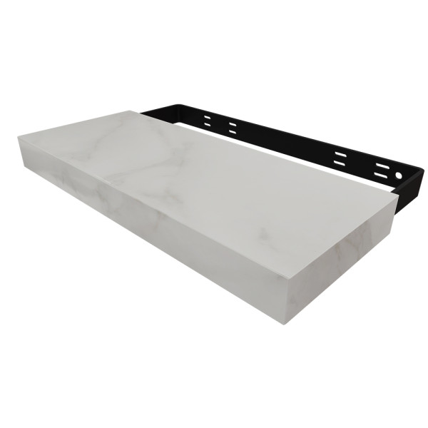 Porcelain Floating Shelf  - 23 x 10 x 2.75 - White Marbled