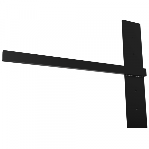 Stud Mounted Floating Shelf Bracket - 14X18X0.75 -Steel- Flat Black