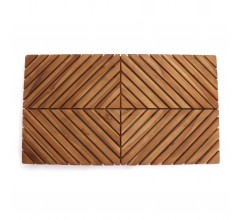 Radial Teak Wood Bath Mat