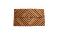 Radial Teak Wood Bath Mat