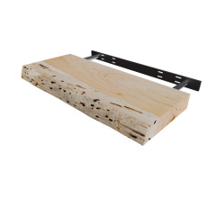 Hickory Live Edge Floating Shelf