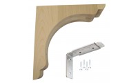 Wood Corbel Scalloped Overhang Bar Bracket