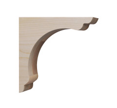 Wood Corbel Scalloped Overhang Bar Bracket