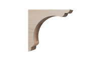 Wood Corbel Scalloped Overhang Bar Bracket