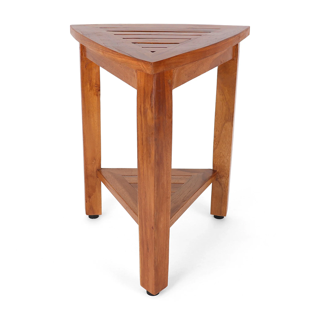 Sereni Teak Shower Stool Federal Brace