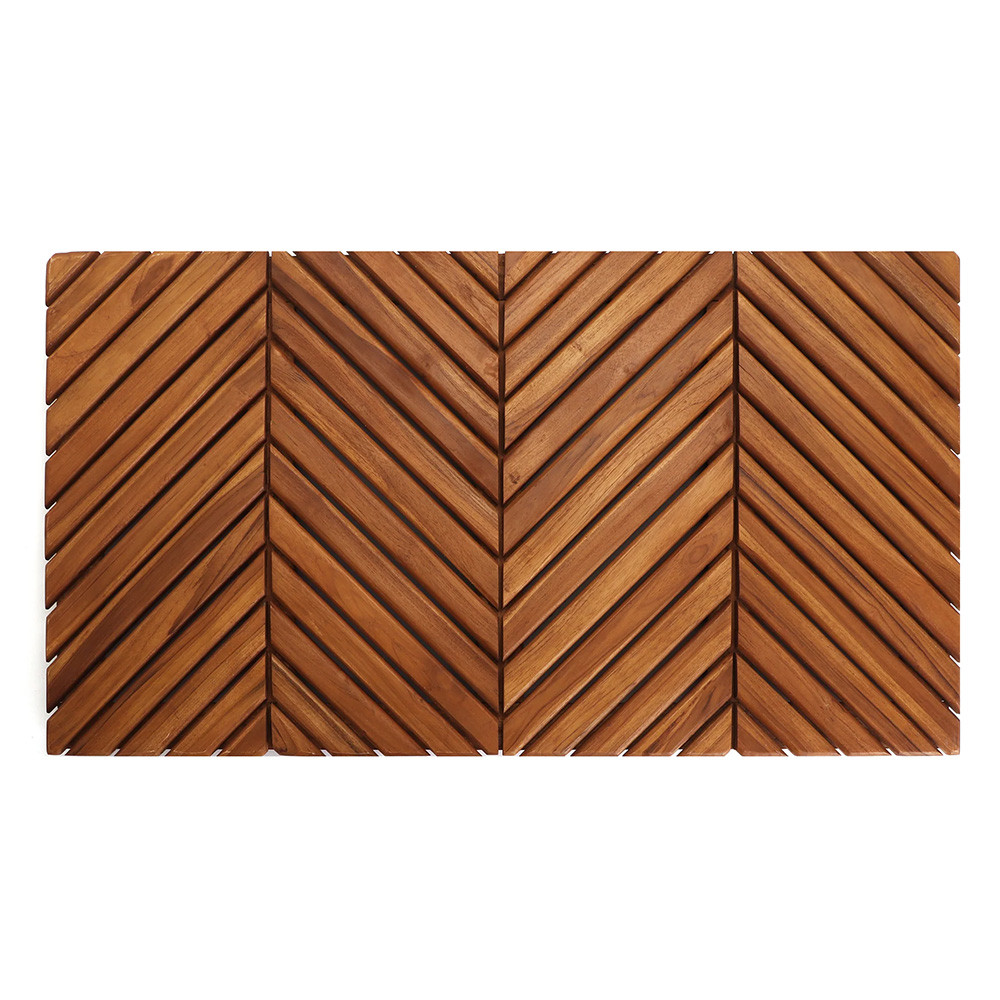 Arbor Teak Wood Shower Mat - 19.75 x 35.5 x 1.75 - Teak | Federal Brace