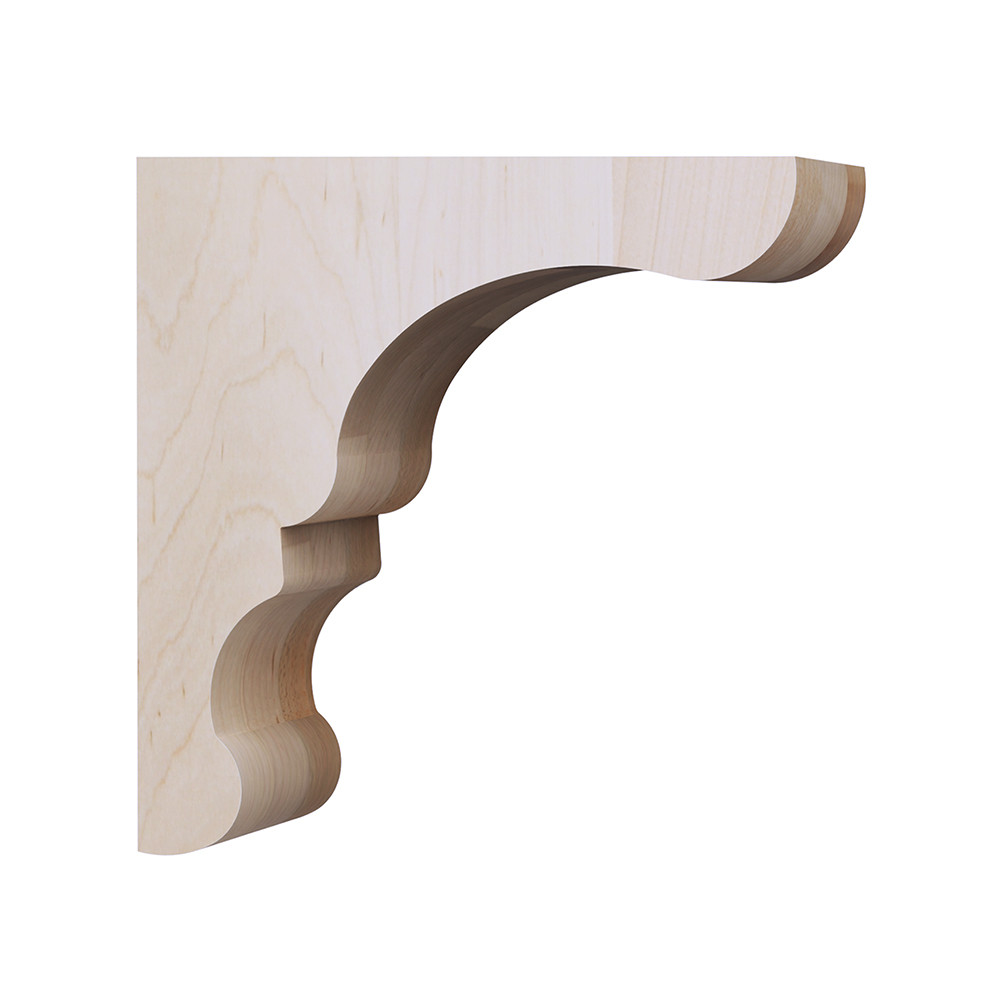 Lexington Overhang Wood Corbel - 10x3x10 - Maple With Corbel Rib | Federal Brace