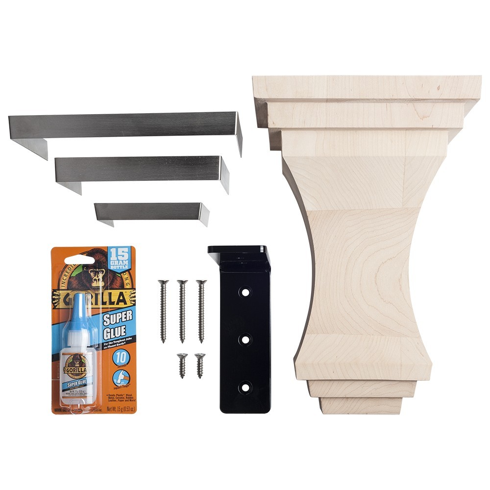 Geneva Wood Corbel with Stainless Steel Accents Geneva Wood Corbel with Stainless Steel Accents