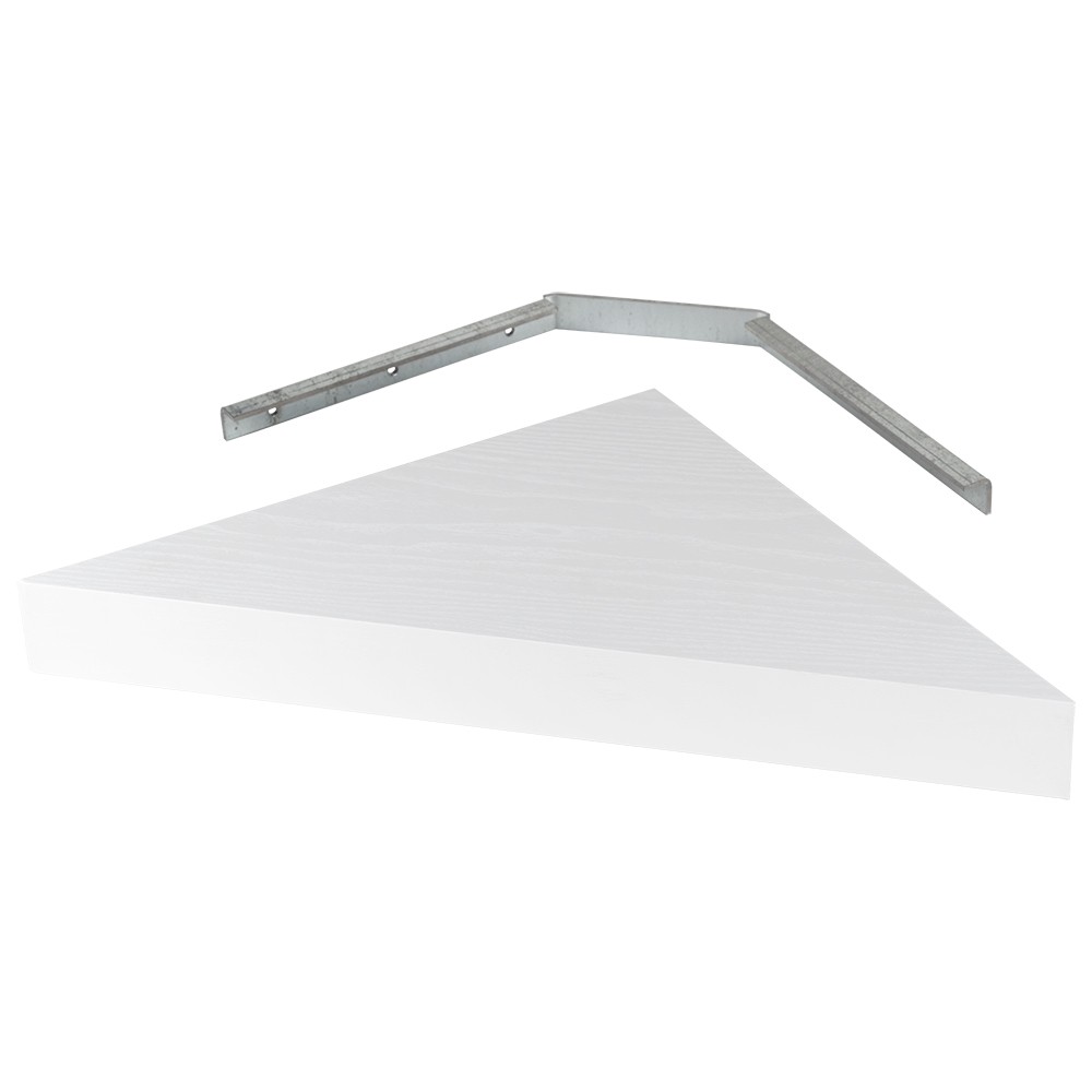 Corner Floating Shelf - 17x12x1.7 - White | Federal Brace