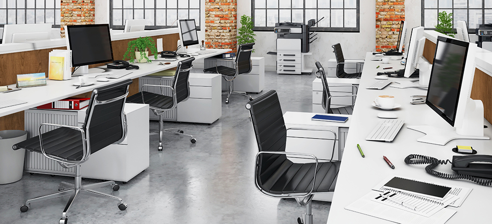Office with Workstation Support Brackets Office with Workstation Support Brackets