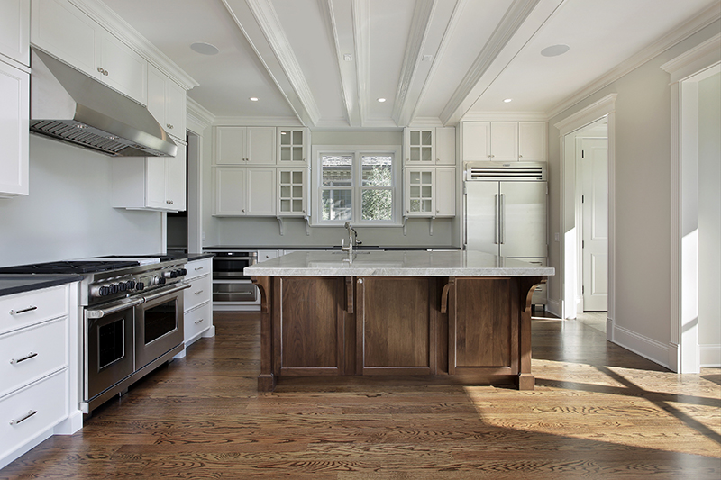 Wood corbels supporting a countertop