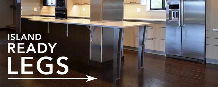 Metal Kitchen Countertop Support Legs, How To Support A Countertop Overhang