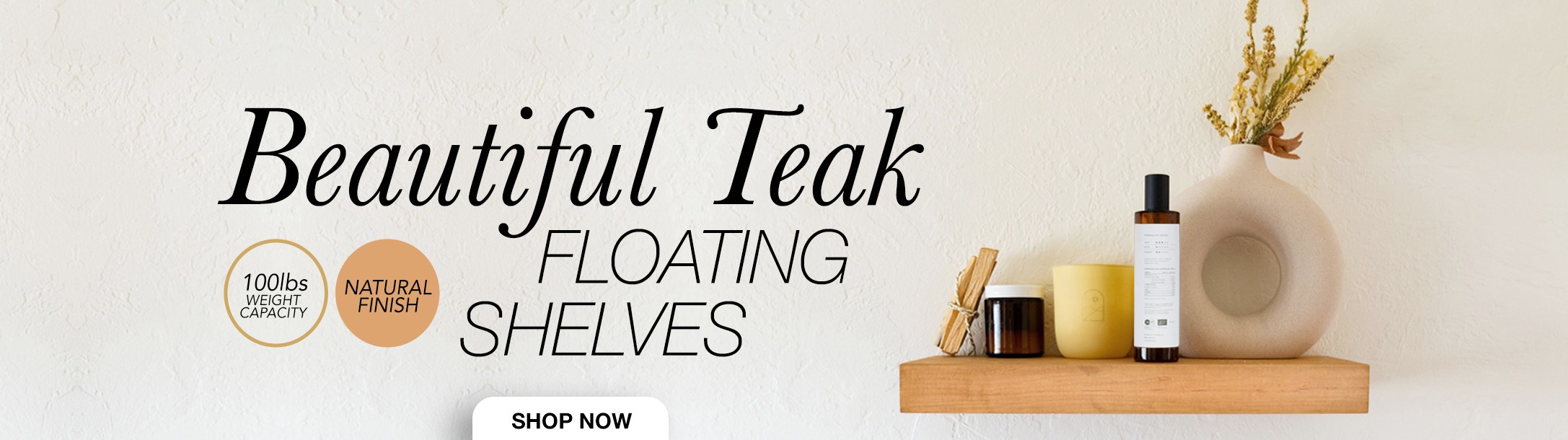 Teak Floating Shelves